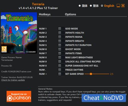 Terraria  Trainer +12 v1.4.1.2 {FLiNG}