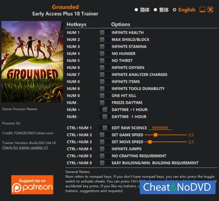 Grounded  Trainer +18 v2021.04.18 {FLiNG}