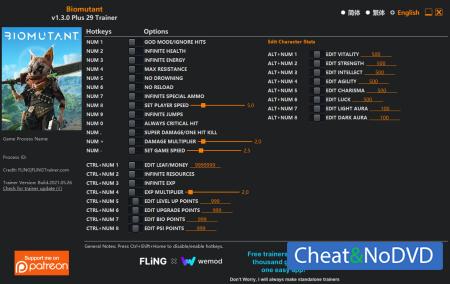 Biomutant  Trainer +29 v1.3.0 {FLiNG}