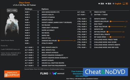Days Gone  Trainer +35 v1.04 {FLiNG}