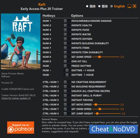 Raft  Trainer +20 Early Access Update 13 {FLiNG}