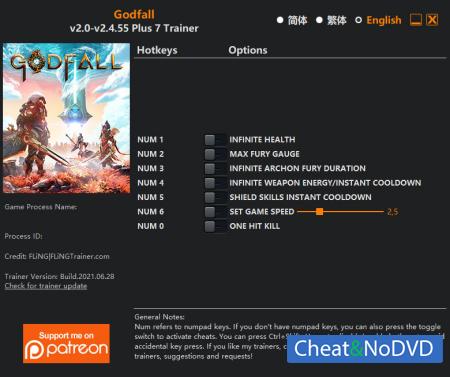 Godfall  Trainer +7 v2.4.55 {FLiNG}