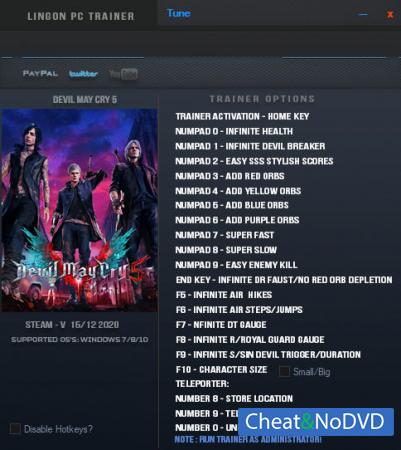 Devil May Cry 5  Trainer +19 v1.0.5 {LinGon}