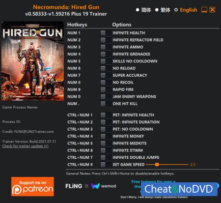 Necromunda: Hired Gun  Trainer +19 v1.59216 {FLiNG}