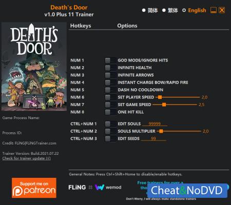 Death's Door  Trainer +11 v1.0 {FLiNG}