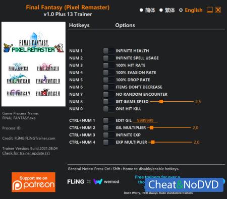 Final Fantasy (Pixel Remaster)  Trainer +13 v1.0 {FLiNG}
