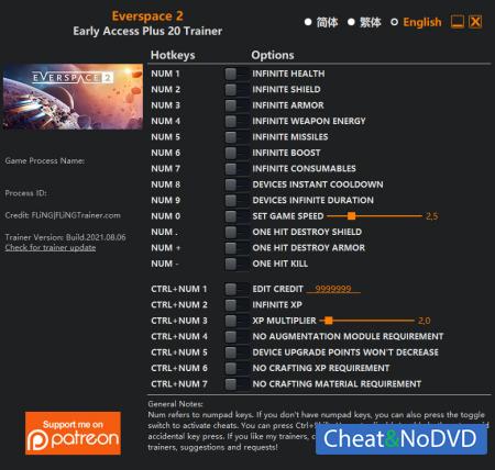 Everspace 2  Trainer +20 Early Access 2021.08.06 {FLiNG}