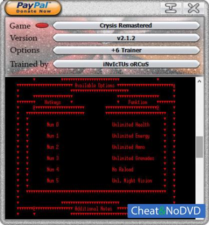 Crysis Remastered  Trainer +6 v2.1.2 {HoG}