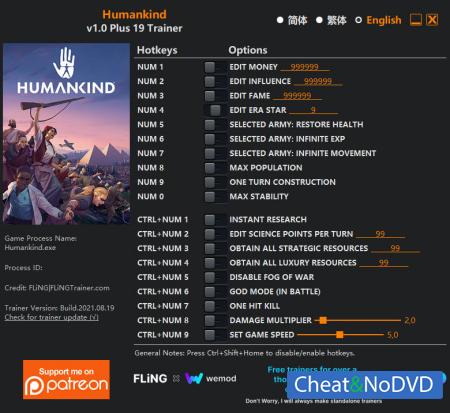 Humankind  Trainer +19 v1.0 {FLiNG}