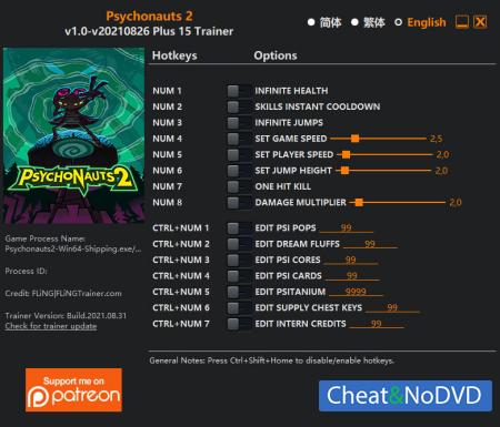 Psychonauts 2  Trainer +15 v2021.08.26 {FLiNG}