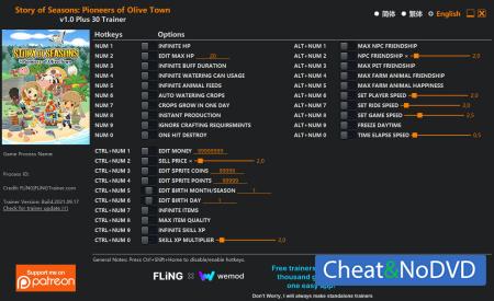 STORY OF SEASONS: Pioneers of Olive Town  Trainer +30 v1.0 {FLiNG}