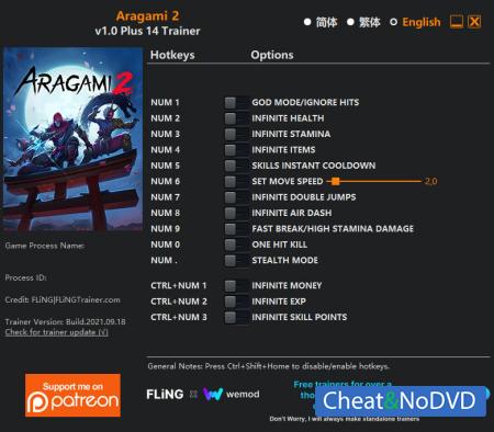 Aragami 2  Trainer +14 v1.0 {FLiNG} 