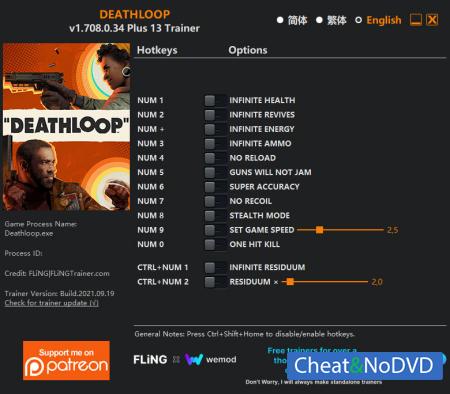 DEATHLOOP  Trainer +13 v1.708.0.34 {FLiNG}