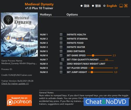 Medieval Dynasty  Trainer +10 v1.0 {FLiNG}