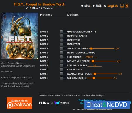 F.I.S.T.: Forged In Shadow Torch  Trainer +12 v1.0 {FLiNG}