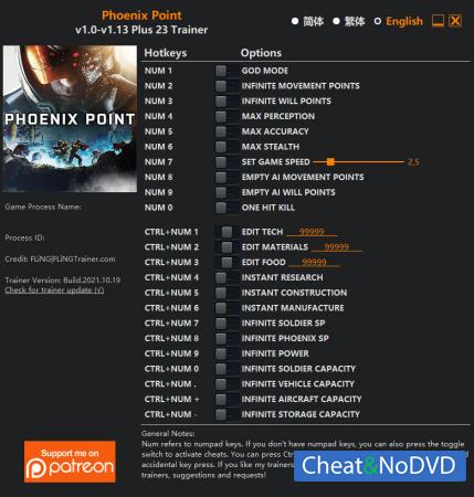 Phoenix Point  Trainer +23 v1.13 {FLiNG}