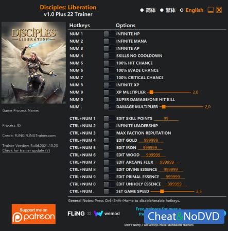 Disciples: Liberation  Trainer +22 v1.0 {FLiNG}