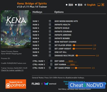 Kena: Bridge of Spirits  Trainer +14 v1.11 {FLiNG}