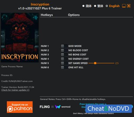 Inscryption  Trainer +6 v1.0 {FLiNG}