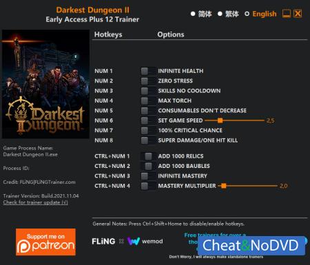 Darkest Dungeon 2  Trainer +12 Early Access 2021.11.04 {FLiNG}