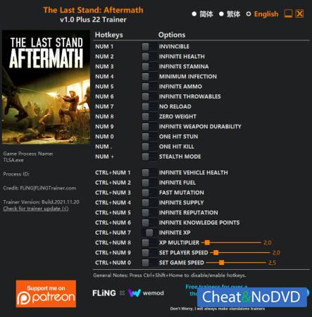 The Last Stand: Aftermath  Trainer +22 v1.0 {FLiNG}