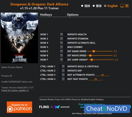 Dungeons and Dragons: Dark Alliance  Trainer +11 v1.20 {FLiNG}