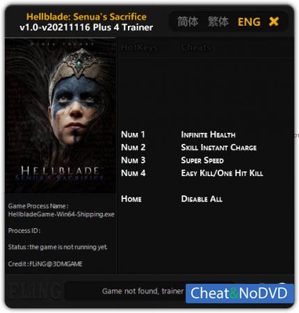 Hellblade: Senua's Sacrifice   Trainer +4 v16.11.2021 {FLiNG}