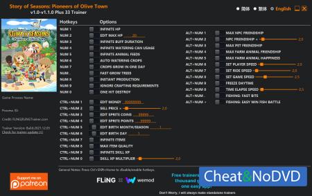 STORY OF SEASONS: Pioneers of Olive Town  Trainer +33 v1.1.0 {FLiNG}