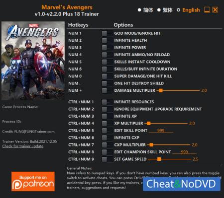 Marvel's Avengers  Trainer +18 v2.2.0 {FLiNG}