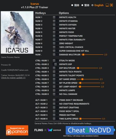 ICARUS  Trainer +27 v1.1.0 {FLiNG}