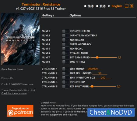 Terminator: Resistance  Trainer +13 v2021.12.16 {FLiNG}