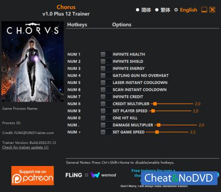 Chorus  Trainer +12 v1.0 {FLiNG}