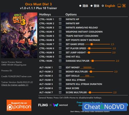 Orcs Must Die! 3  Trainer +18 v1.1.1 {FLiNG}