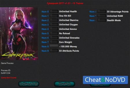 Cyberpunk 2077  Trainer +13 v1.31 {HoG}
