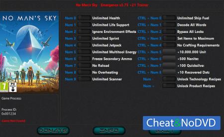 No Man's Sky  Trainer +21 v3.75 {HoG}