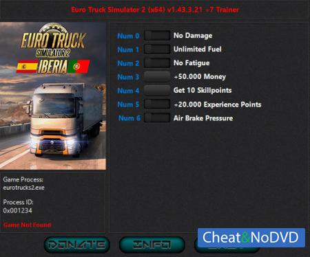 Euro Truck Simulator 2  Trainer +7 v1.43.3.21 {HoG}