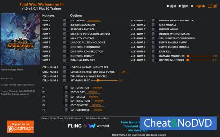 Total War: Warhammer 3  Trainer +30 v1.0.1 {FLiNG}