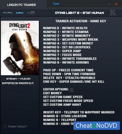 Dying Light 2 Stay Human  Trainer +18 v1.2.0c {LinGon}