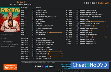 Far Cry 6  Trainer +38 v1.5.0 {FLiNG}