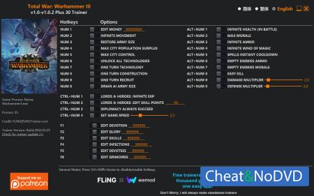 Total War: Warhammer 3  Trainer +30 v1.0.2 {FLiNG}