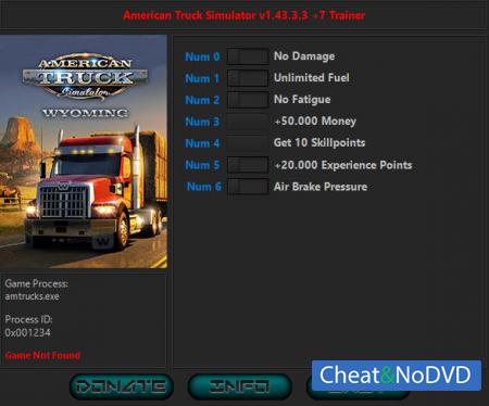 American Truck Simulator  Trainer +7 v1.43.3.33 {HoG}