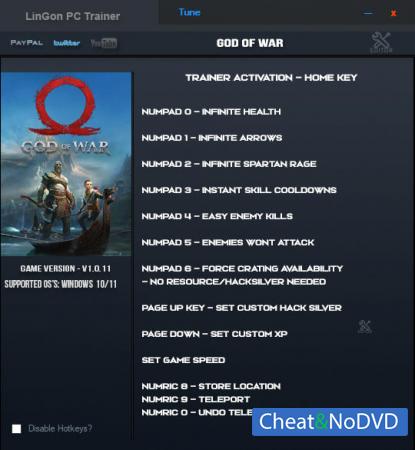 God of War  Trainer +12 v26.04.2022 {LinGon}