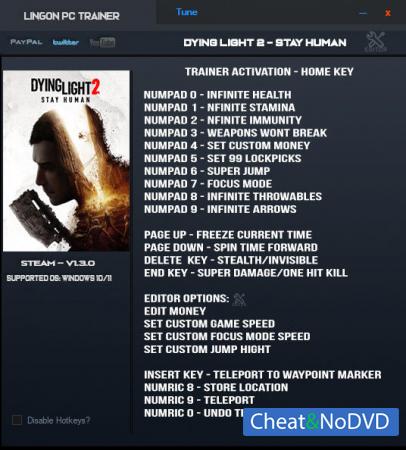 Dying Light 2 Stay Human  Trainer +18 v1.3.0 {LinGon}