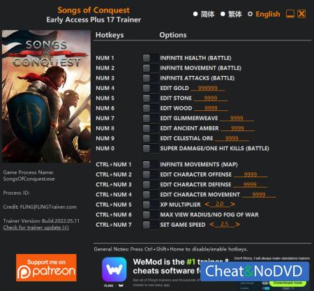 Songs of Conquest  Trainer +17 Early Access 2022.05.11 {FLiNG}
