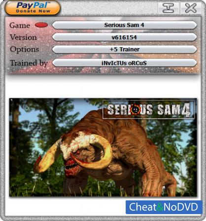 Serious Sam 4  Trainer +5 v616154 {HoG}