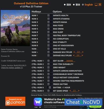 Outward Definitive Edition  Trainer +23 v1.0 {FLiNG}