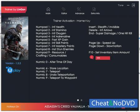 Assassin's Creed: Valhalla  Trainer +19 v1.5.3 {LinGon}