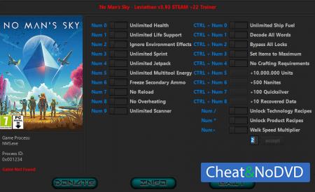 No Man's Sky  Trainer +22 v3.93 {HoG}