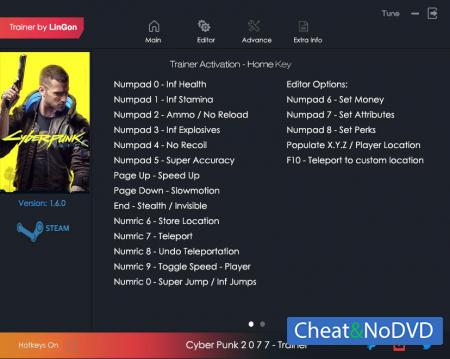 Cyberpunk 2077  Trainer +17 v1.6 {LinGon}
