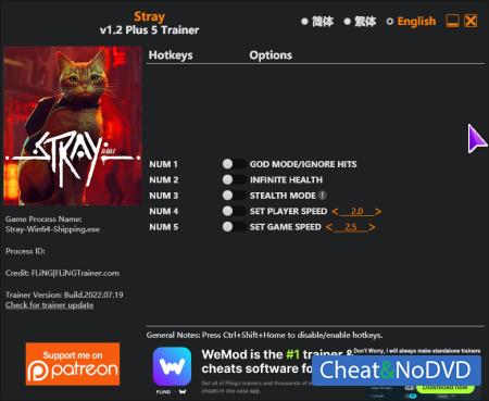 Stray  Trainer +5 v1.2 {FLiNG}
